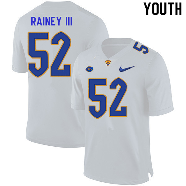 Youth #52 Kenny Rainey III Pitt Panthers College Football Jerseys Sale-White